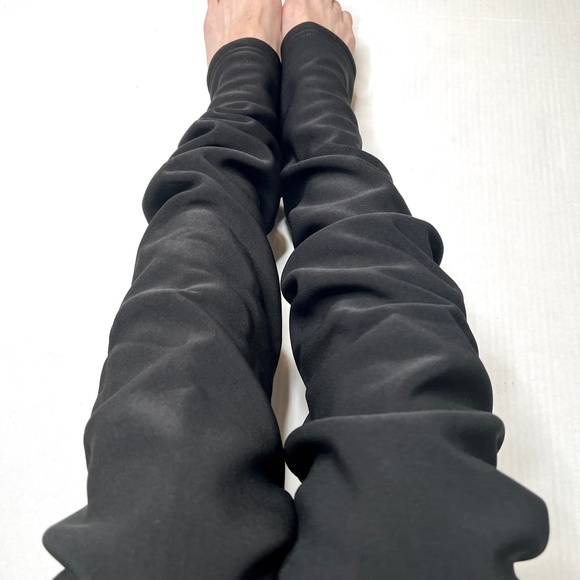 Black Fleece Lined Leg Warmers Warm Leggings Long Thigh Highs Slouch Socks Warm - Picture 4 of 8